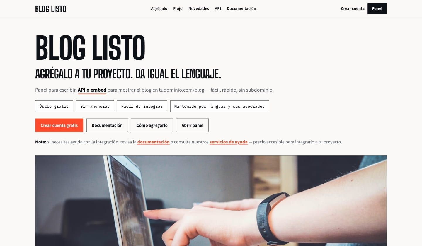 Captura de Blog Listo