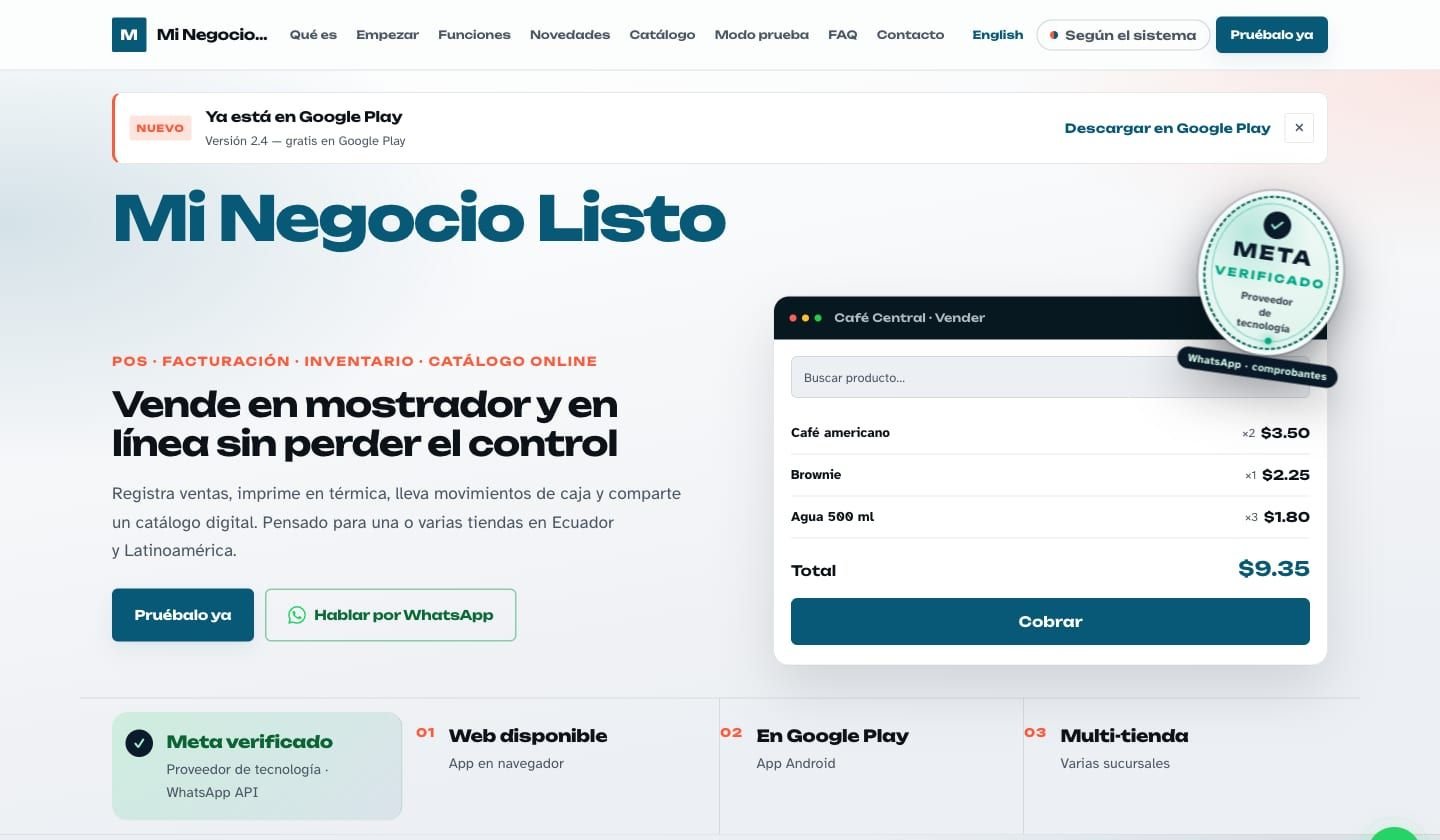Captura de Mi Negocio Listo