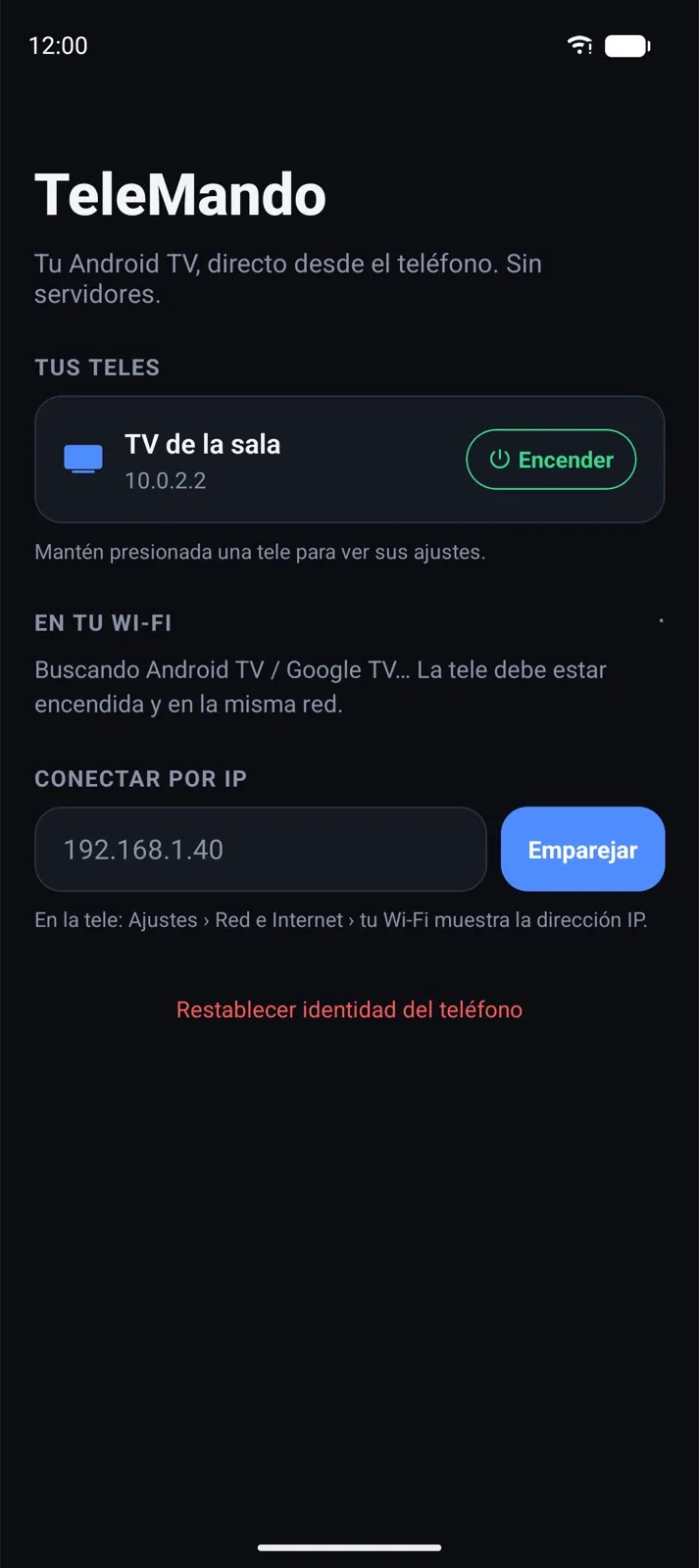 TeleMando: lista de teles guardadas
