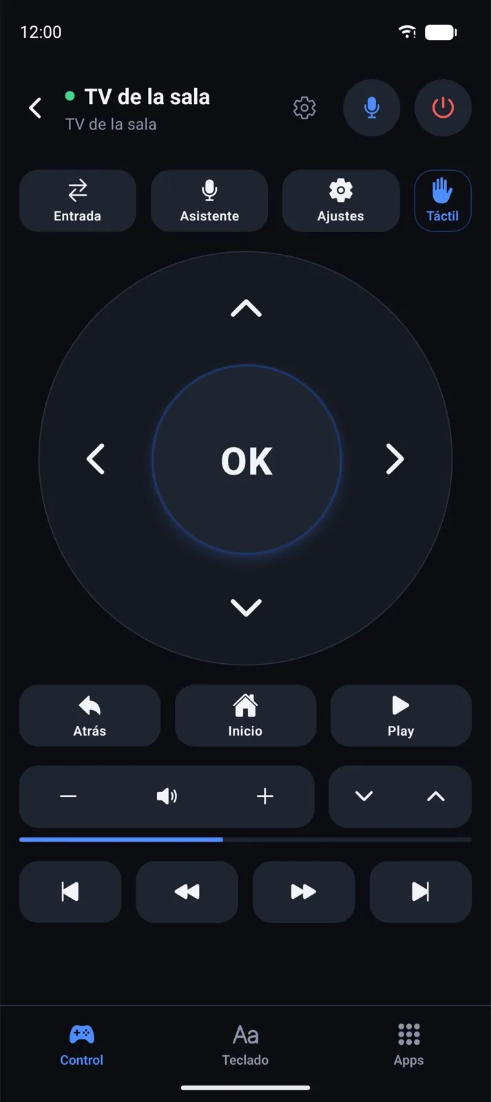 TeleMando: control remoto con cruceta, volumen y accesos
